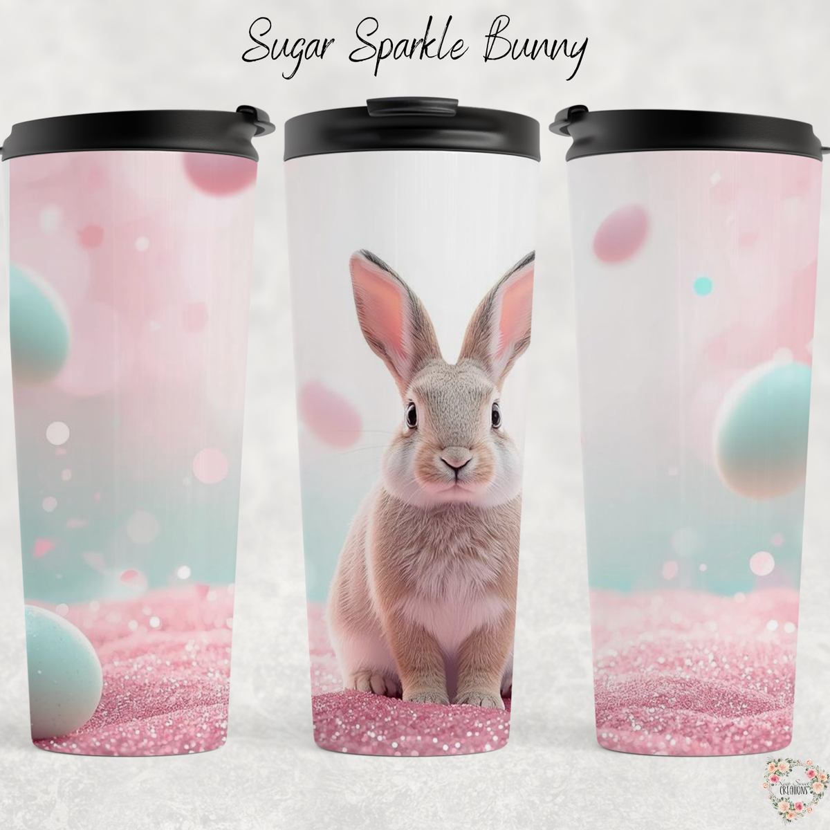 Sugar Sparkle Bunny Tumbler | Pastel Easter Bunny Spring Cup (11–32 oz)