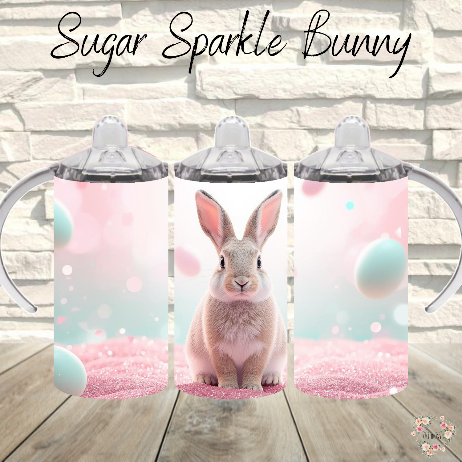 Sugar Sparkle Bunny Tumbler | Pastel Easter Bunny Spring Cup (11–32 oz)