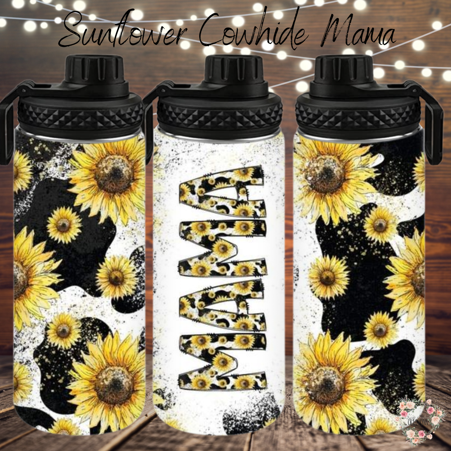 Sunflower Cowhide Mama Tumbler – Western Style Drinkware for Moms