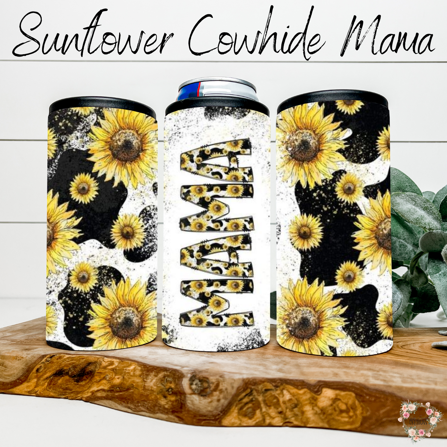 Sunflower Cowhide Mama Tumbler – Western Style Drinkware for Moms