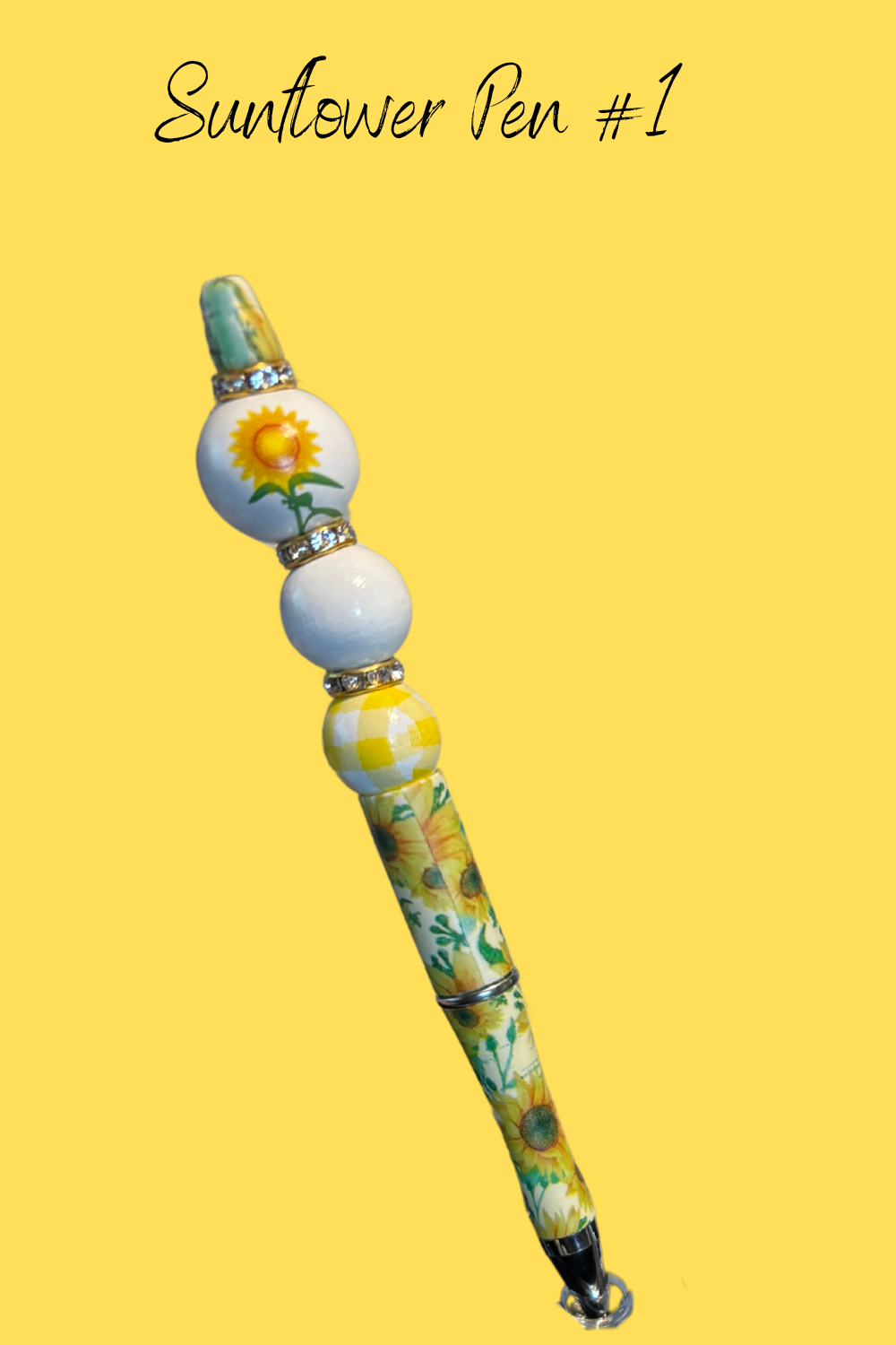 Sunflower Beaded Pens – Handcrafted Beaded Pen Gift | Cute Sunflower Stationery for Teachers, Coworkers & Flower Lovers