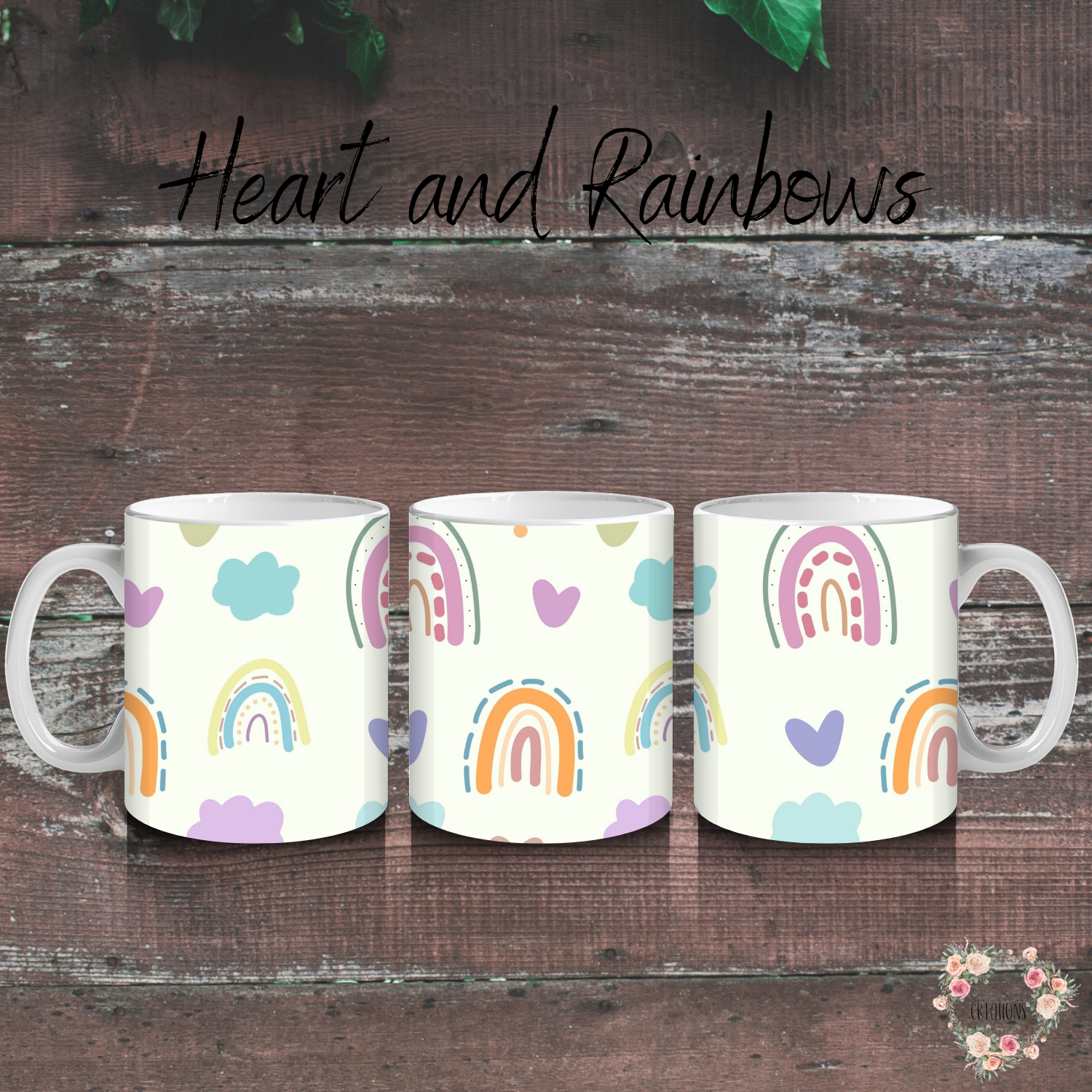 Teacher Tumbler – Hearts & Rainbows Design