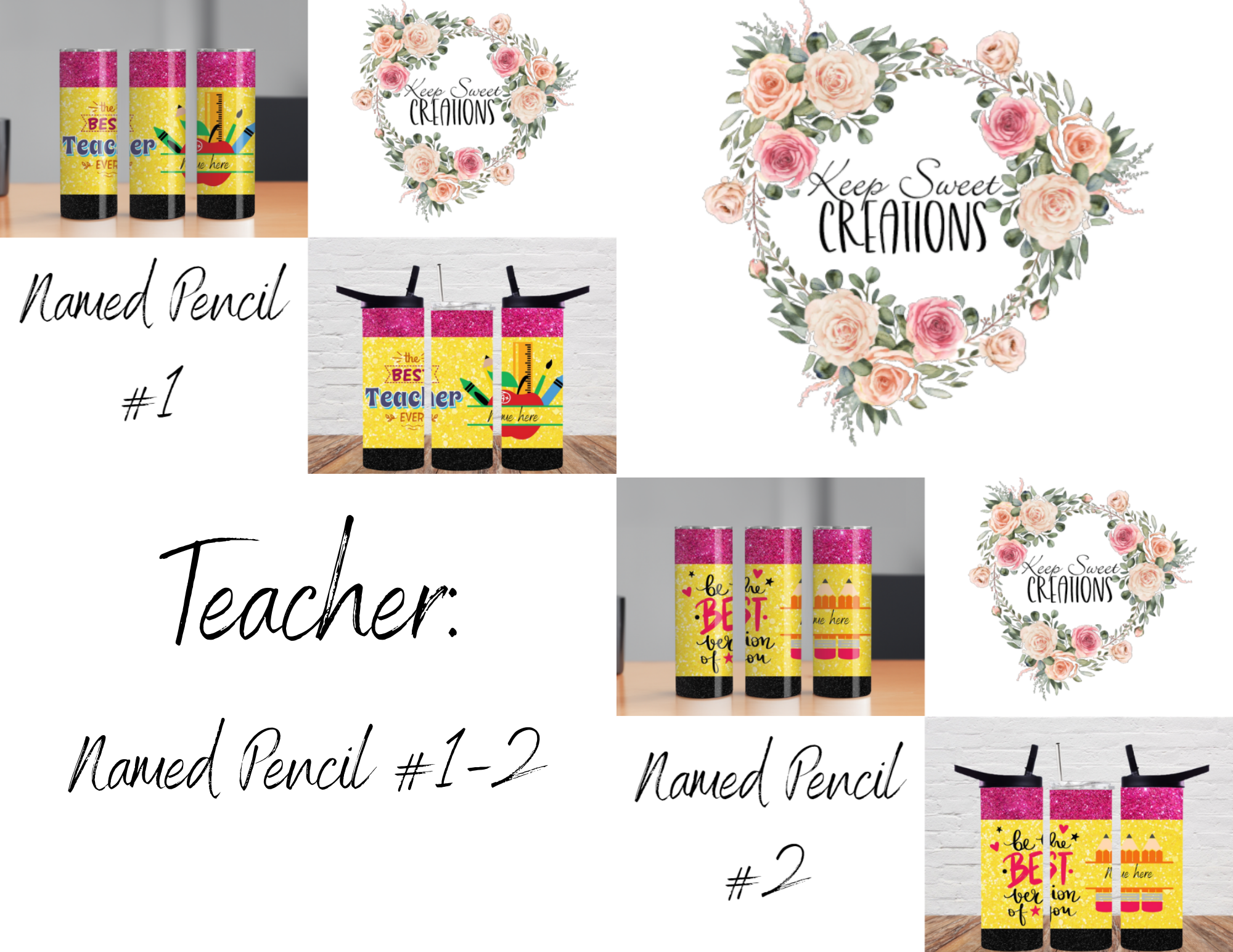 Personalized Teacher Pencil Tumbler – Custom Name Gift