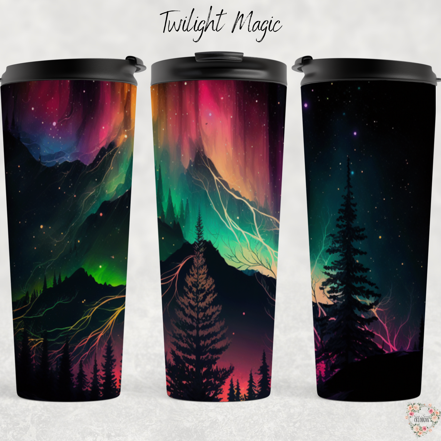 Northern Lights Twilight Magic tumbler – aurora borealis design