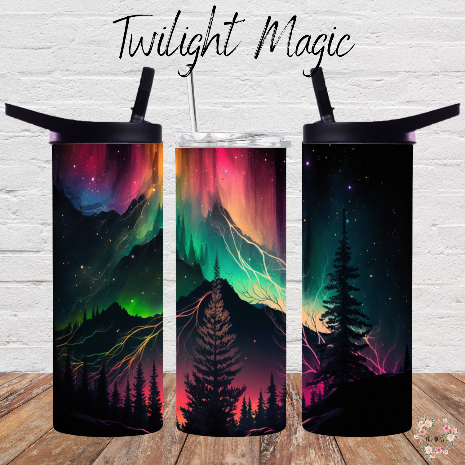 Northern Lights Twilight Magic tumbler – aurora borealis design
