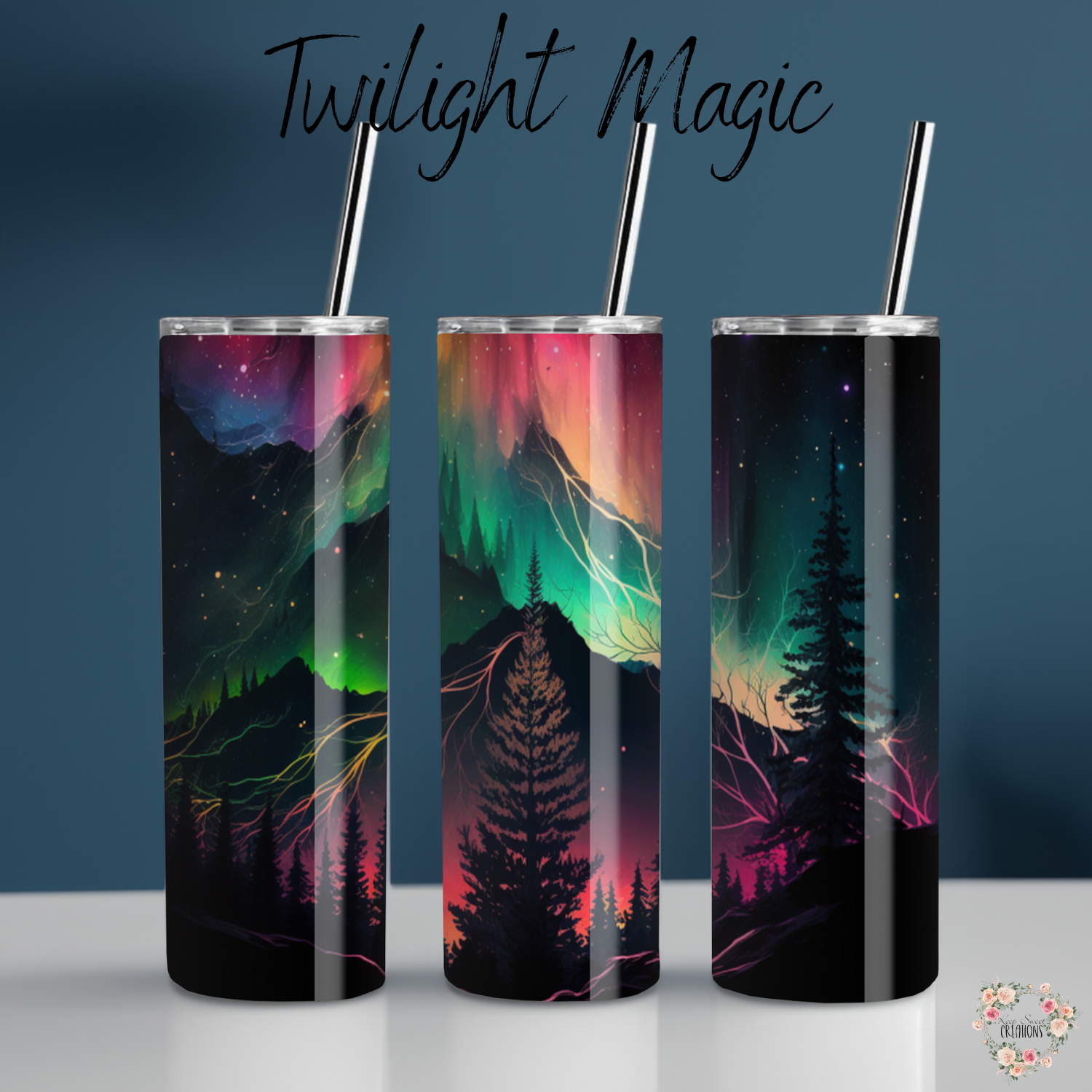 Northern Lights Twilight Magic tumbler – aurora borealis design