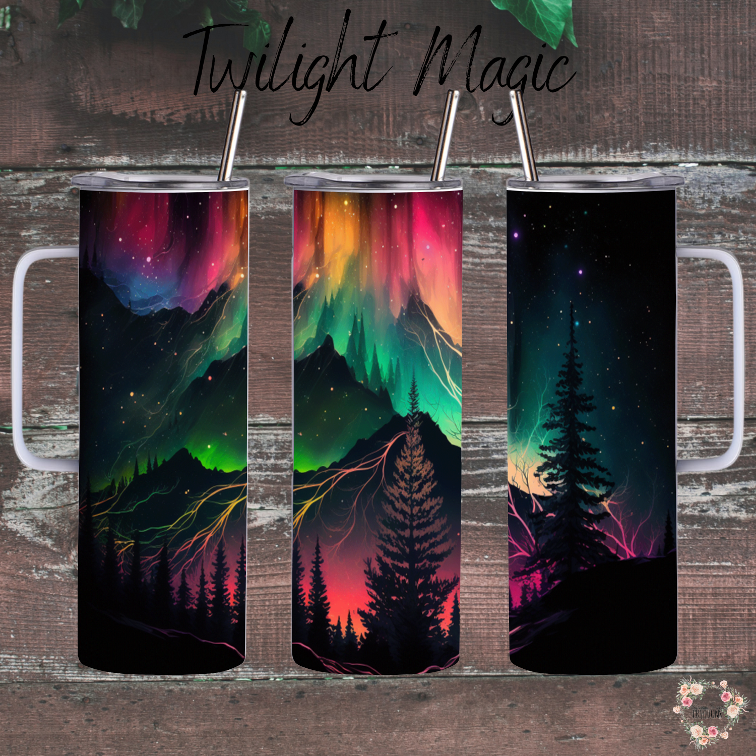 Northern Lights Twilight Magic tumbler – aurora borealis design