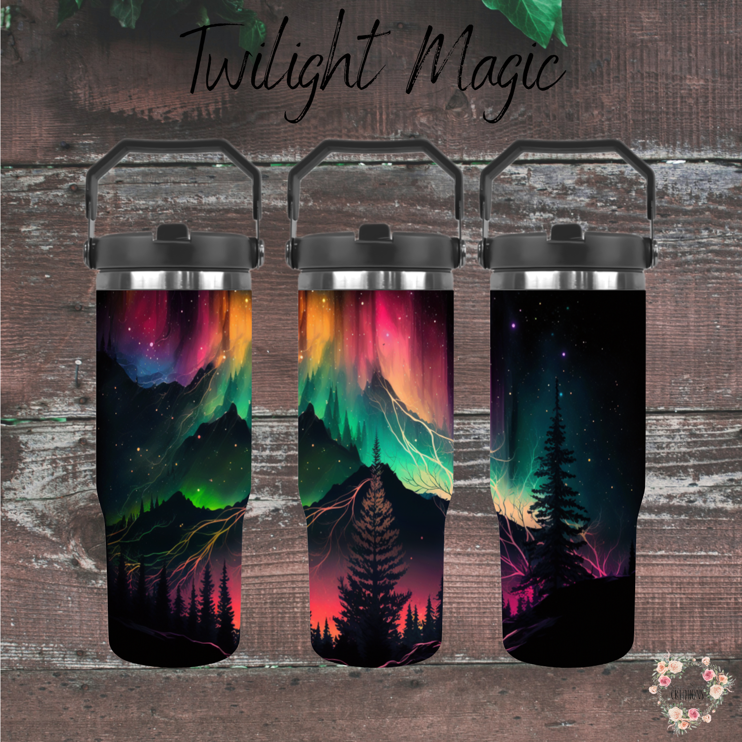 Northern Lights Twilight Magic tumbler – aurora borealis design