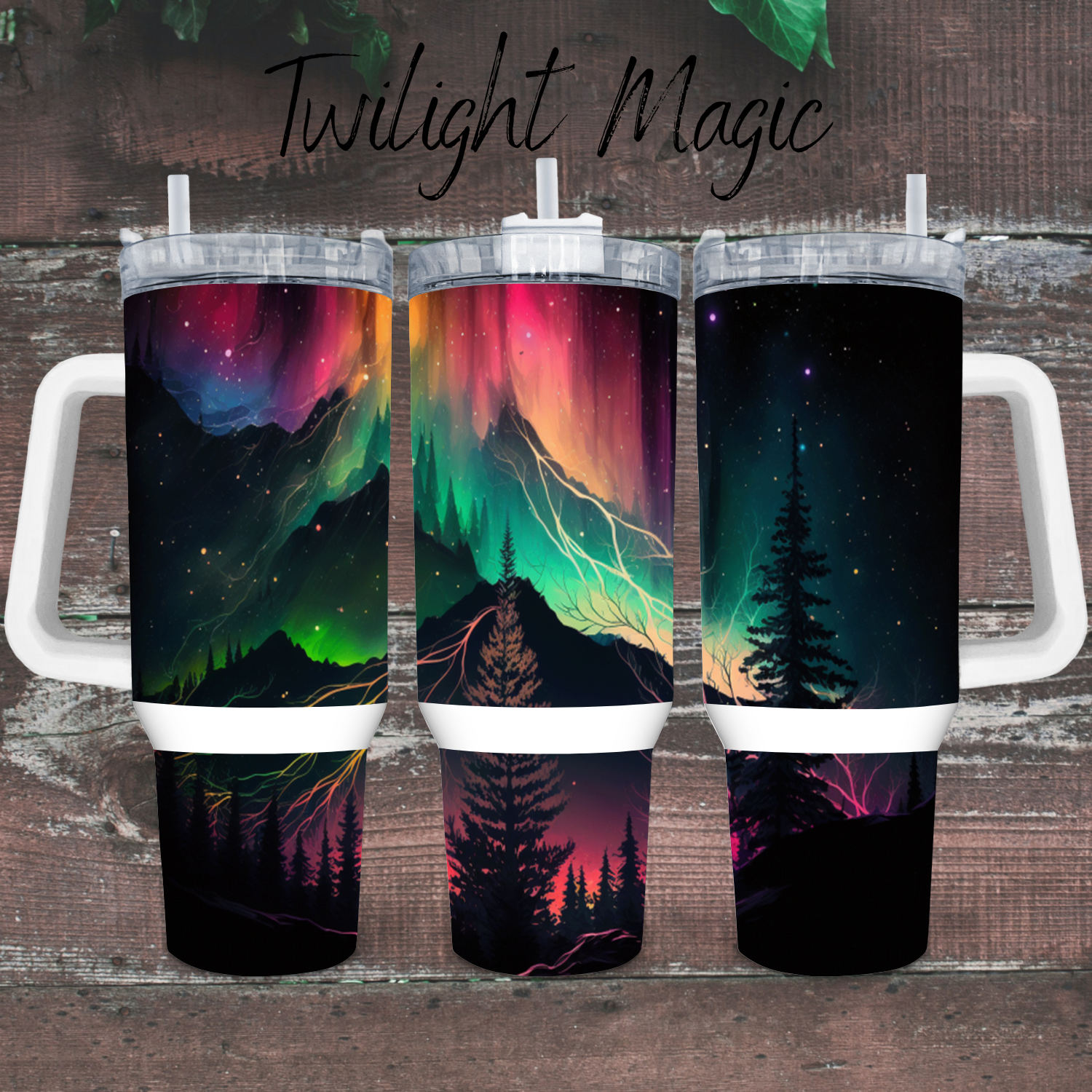 Northern Lights Twilight Magic tumbler – aurora borealis design