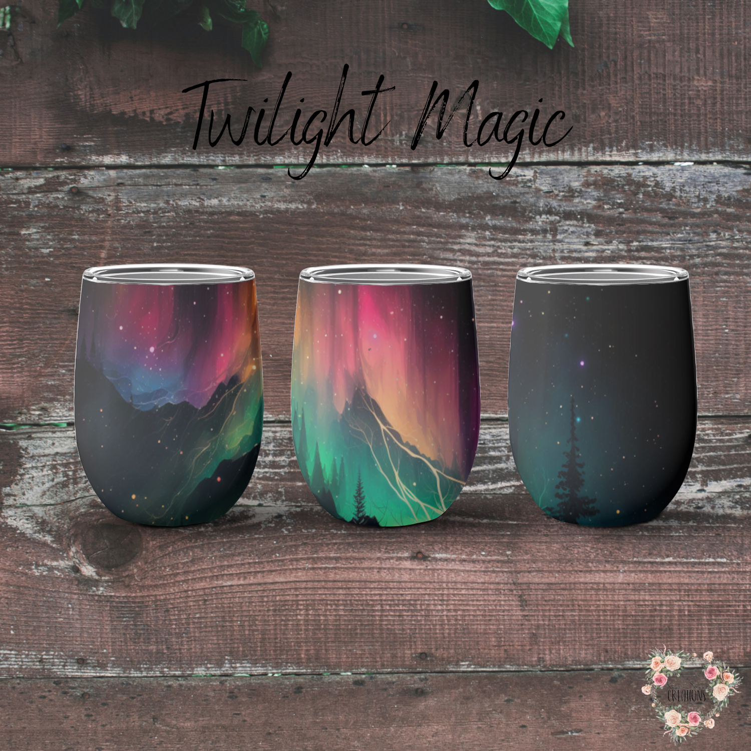 Northern Lights Twilight Magic tumbler – aurora borealis design