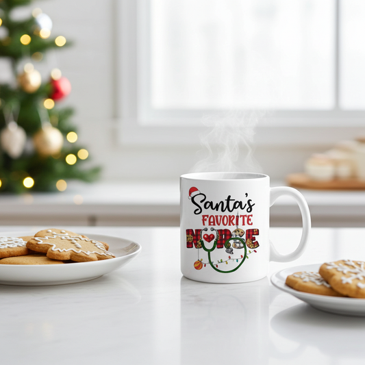 Santa’s Favorite Nurse Tumbler | Christmas Nurse Cup