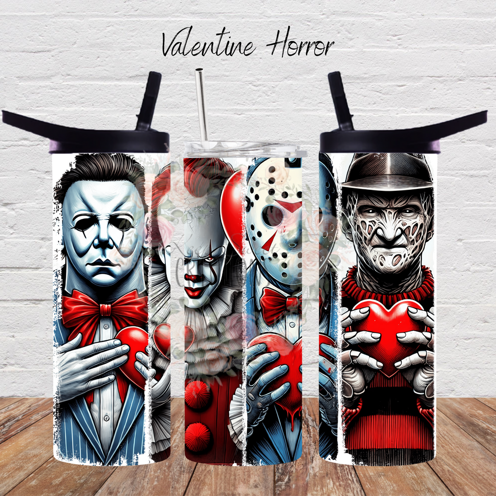 Killer Valentine Tumbler – Horror Valentine Cup | Spooky Romantic Gift for Horror Fans