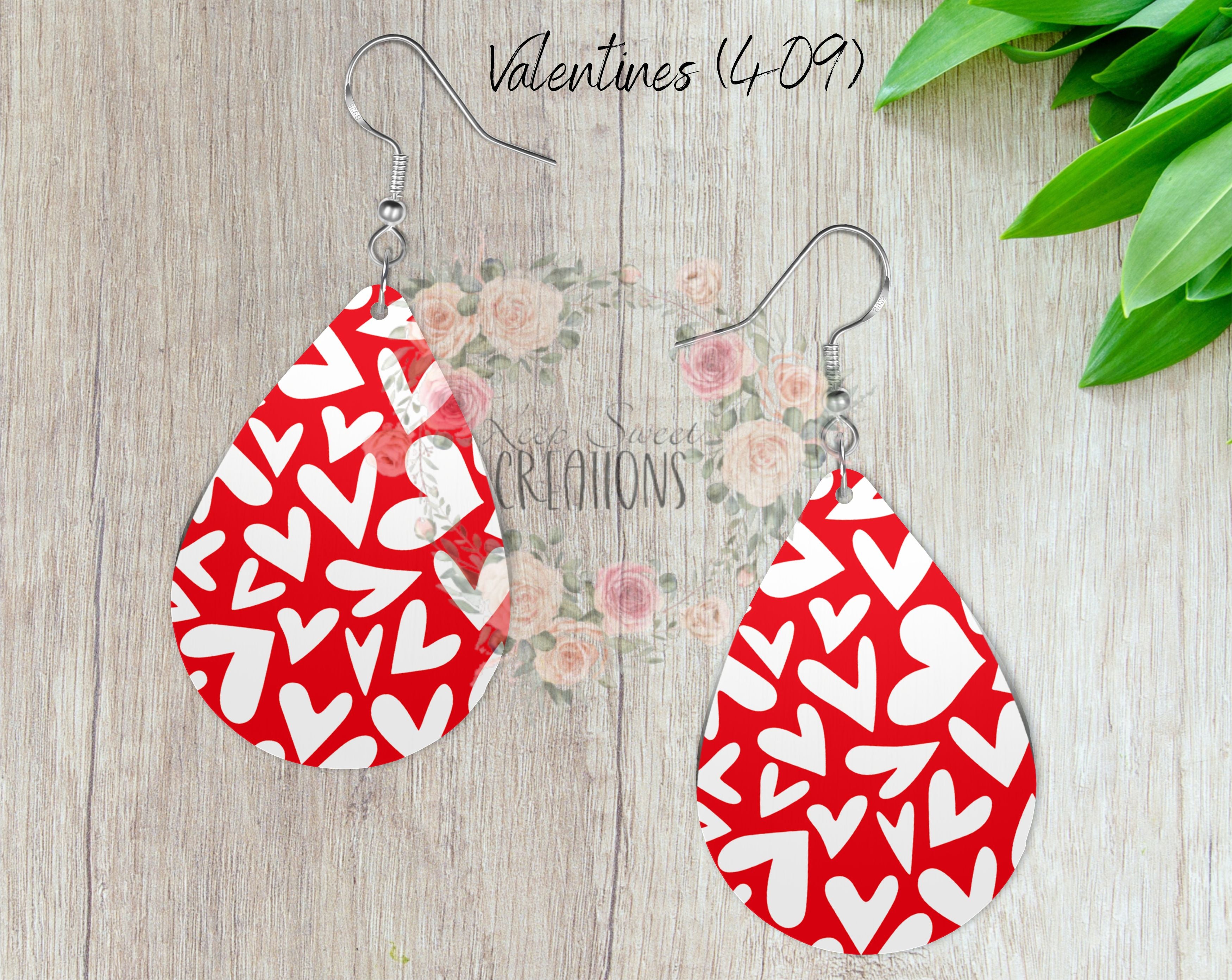Teardrop Earrings – Stylish Sublimation Dangle Jewelry (Multiple Designs)