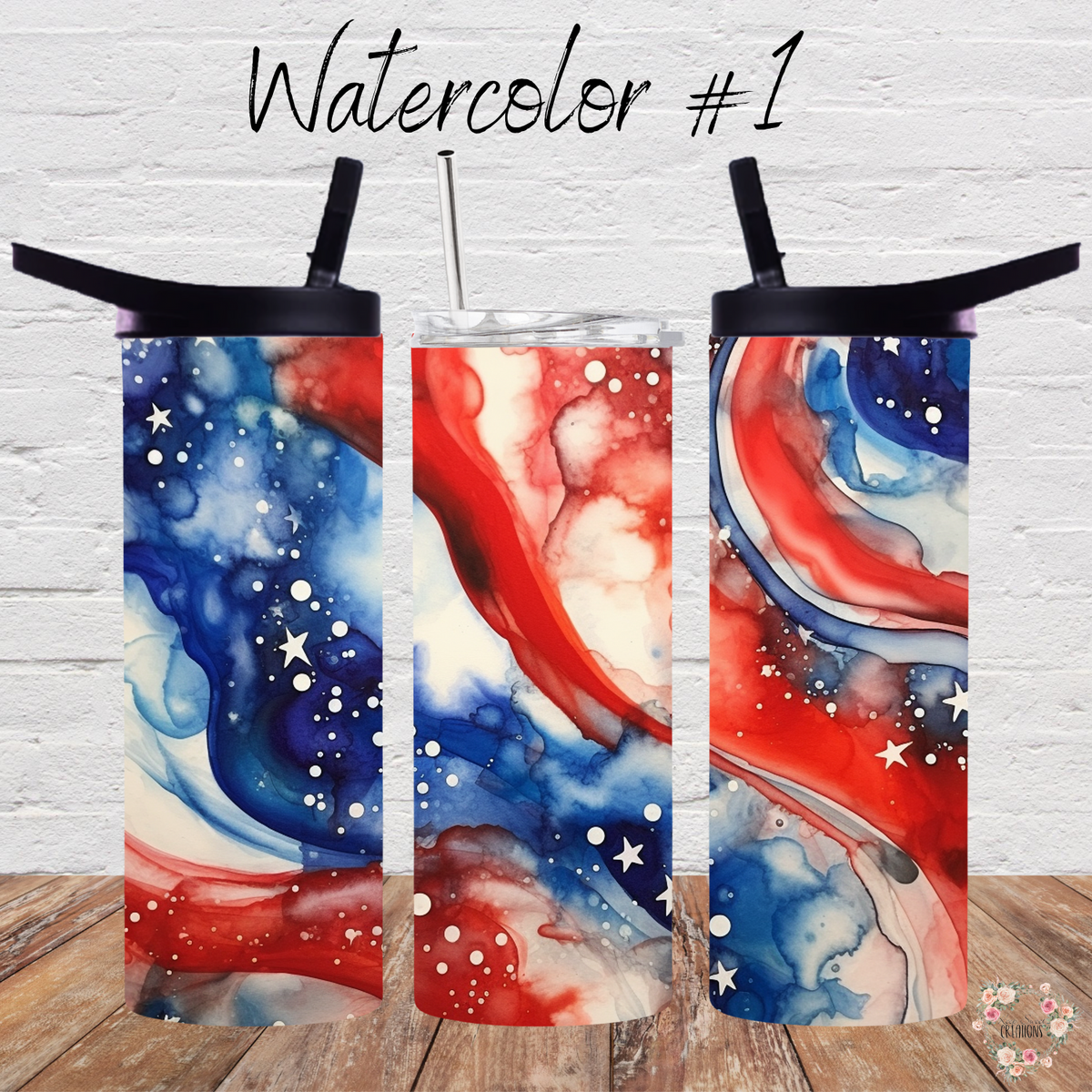 Watercolor #1 Patriotic Tumbler Collection – Artistic American Spirit