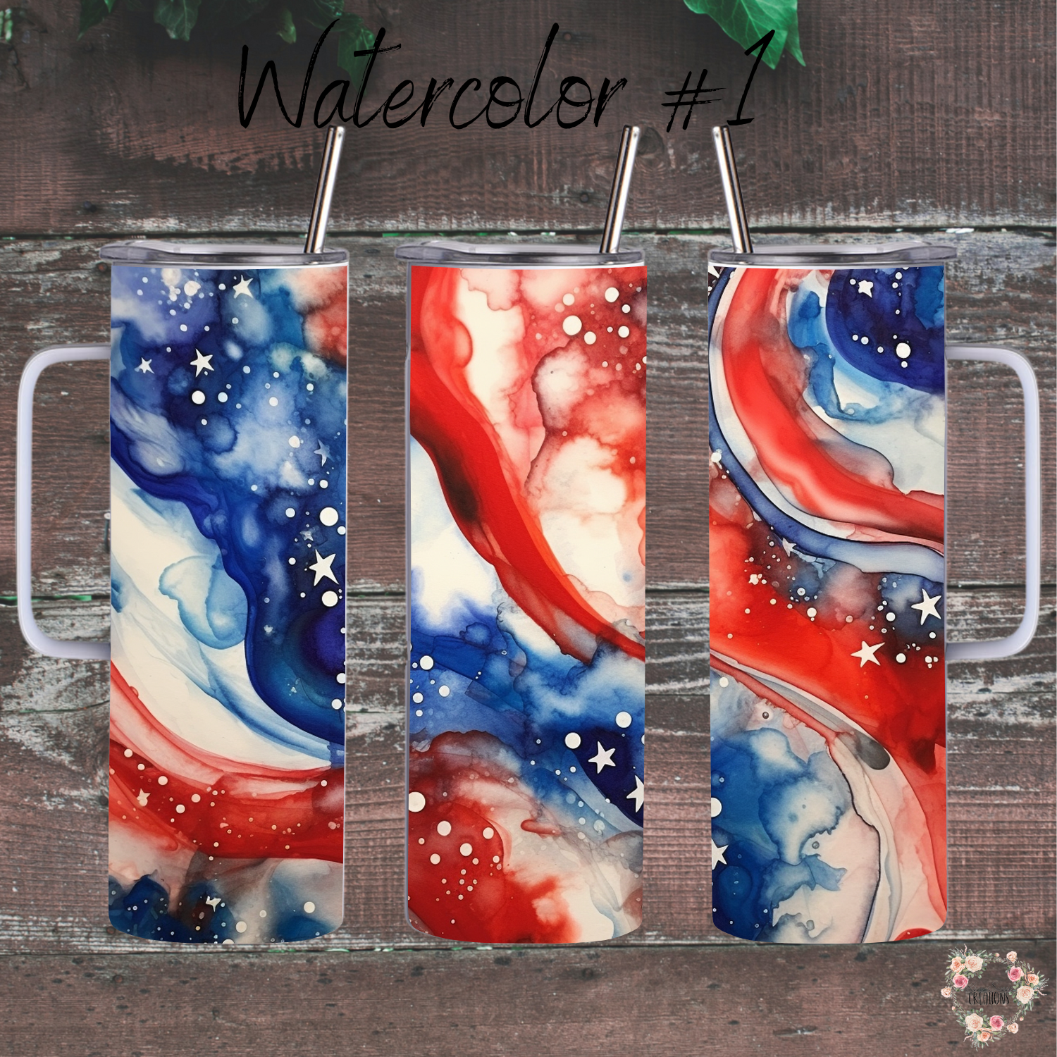 Watercolor #1 Patriotic Tumbler Collection – Artistic American Spirit