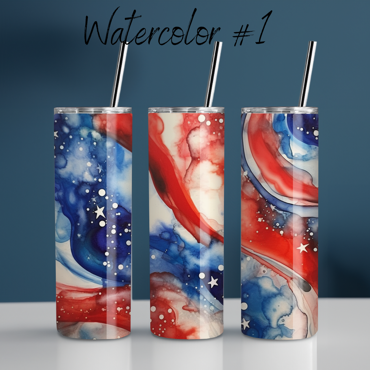 Watercolor #1 Patriotic Tumbler Collection – Artistic American Spirit
