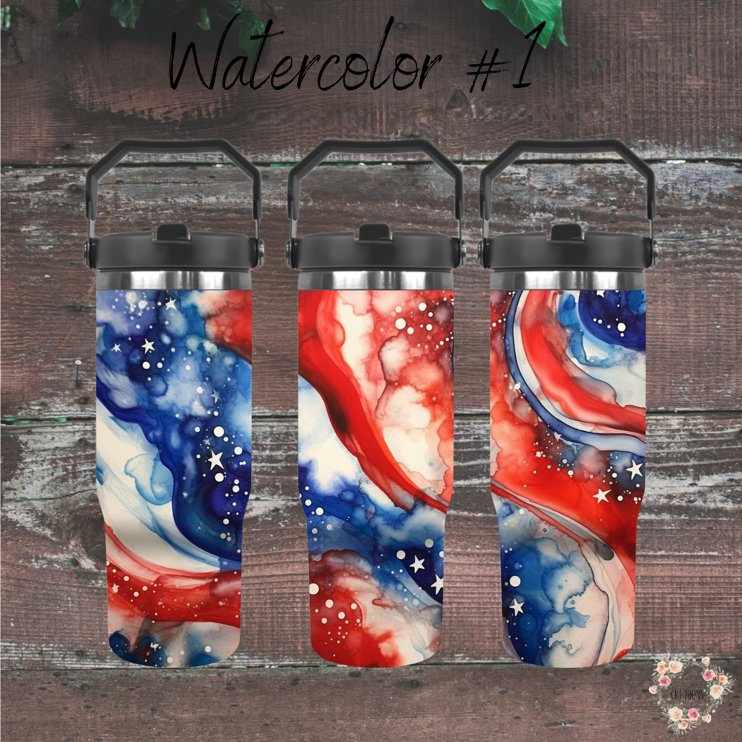 Watercolor #1 Patriotic Tumbler Collection – Artistic American Spirit