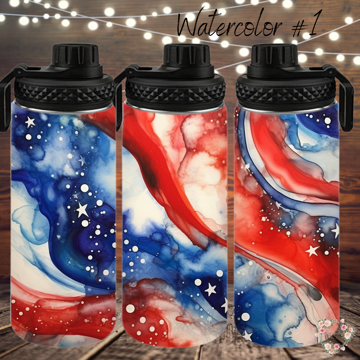 Watercolor #1 Patriotic Tumbler Collection – Artistic American Spirit