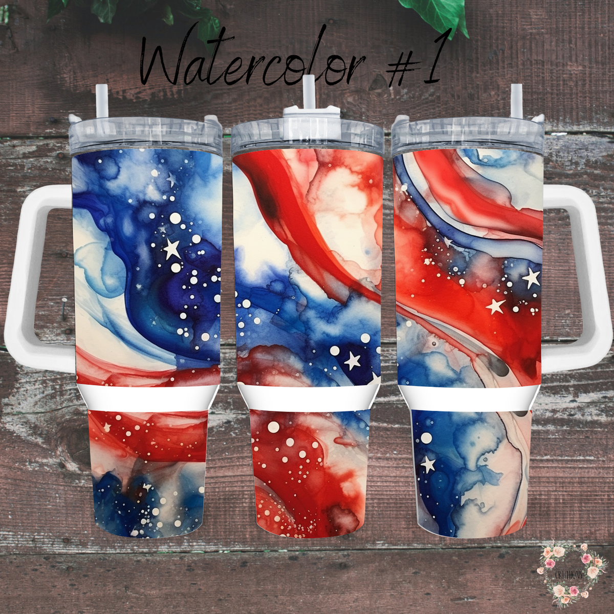 Watercolor #1 Patriotic Tumbler Collection – Artistic American Spirit