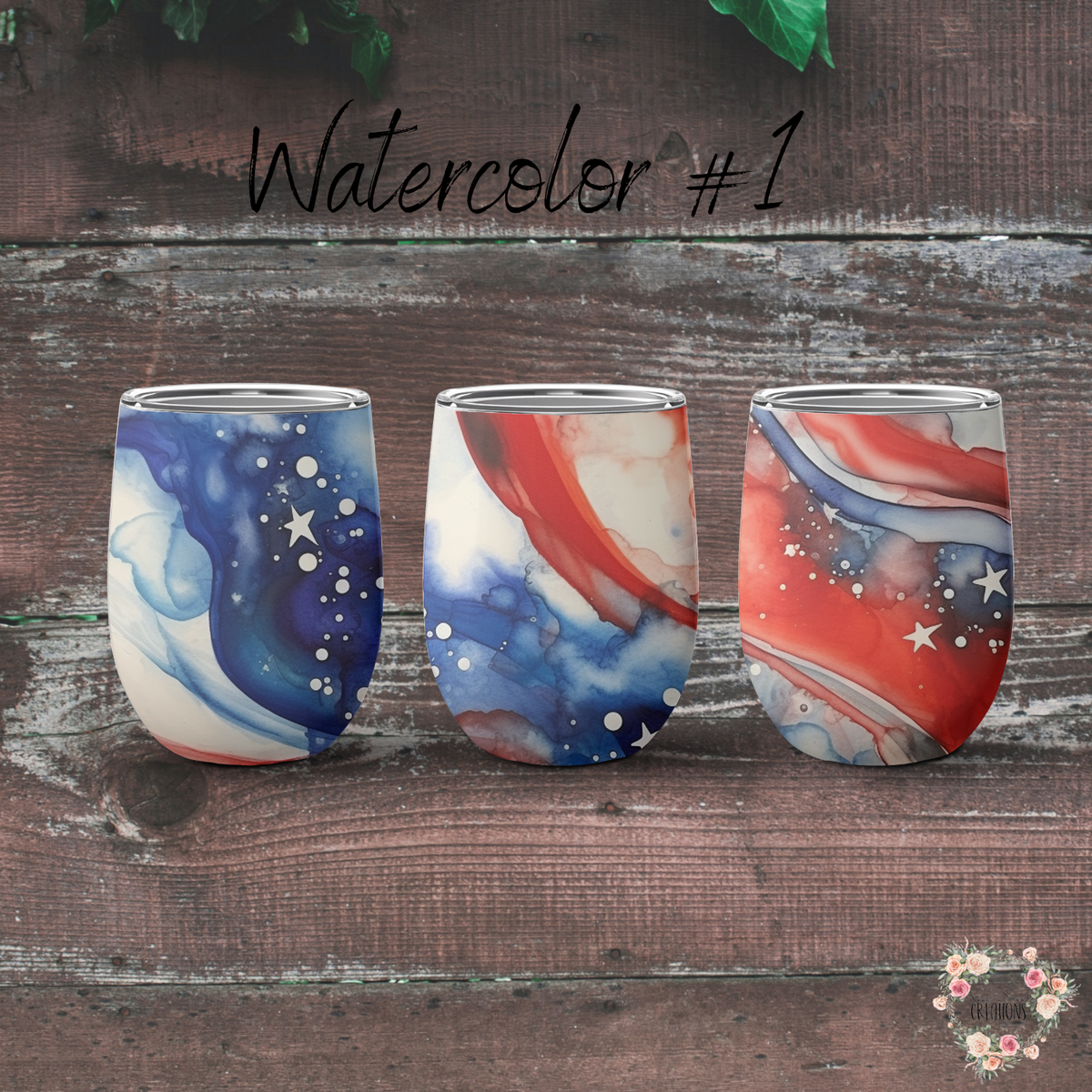 Watercolor #1 Patriotic Tumbler Collection – Artistic American Spirit
