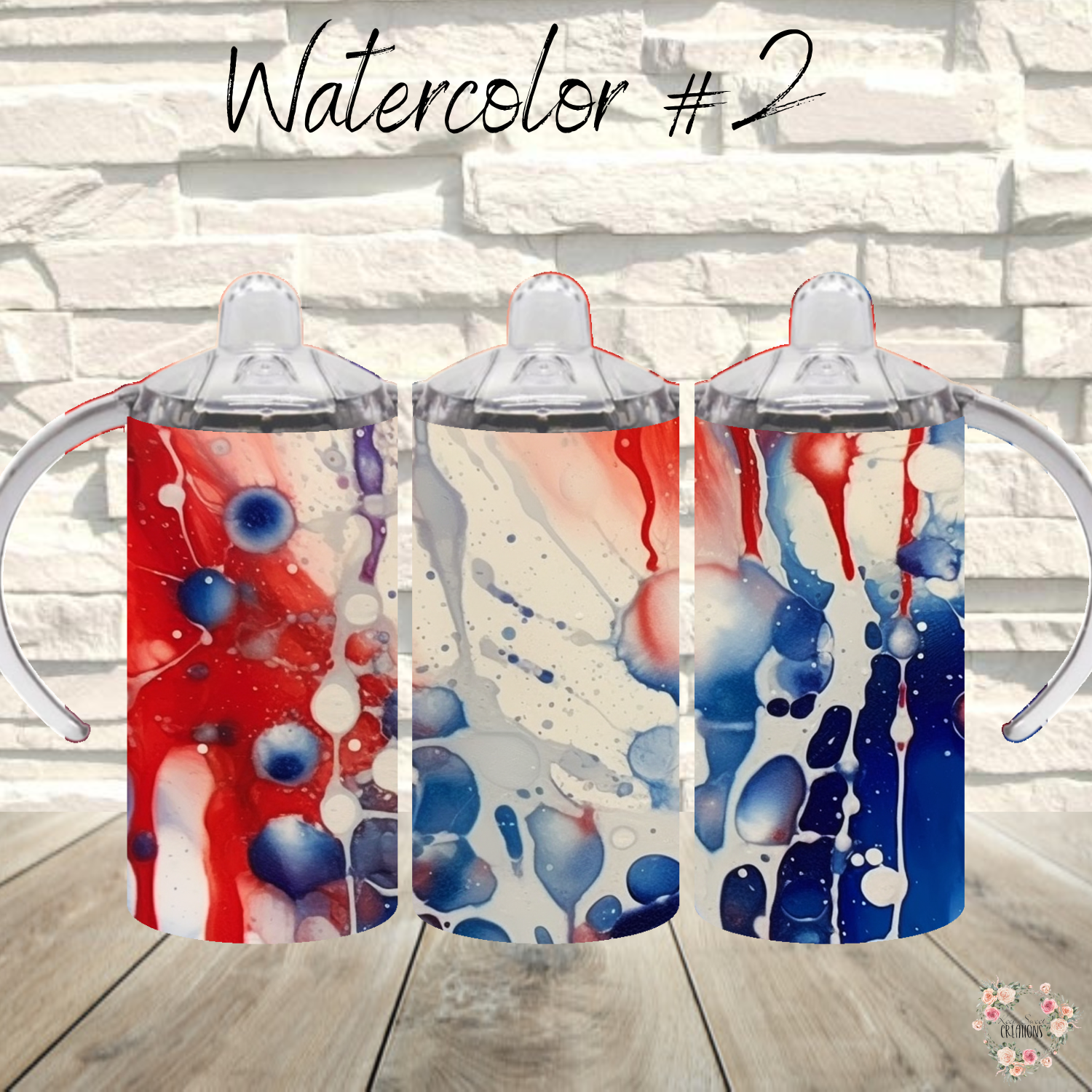 Watercolor #2 Patriotic Tumbler Collection – Artistic with a Bold Splash
