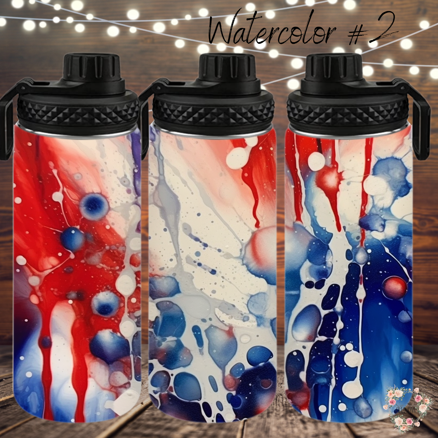 Watercolor #2 Patriotic Tumbler Collection – Artistic with a Bold Splash