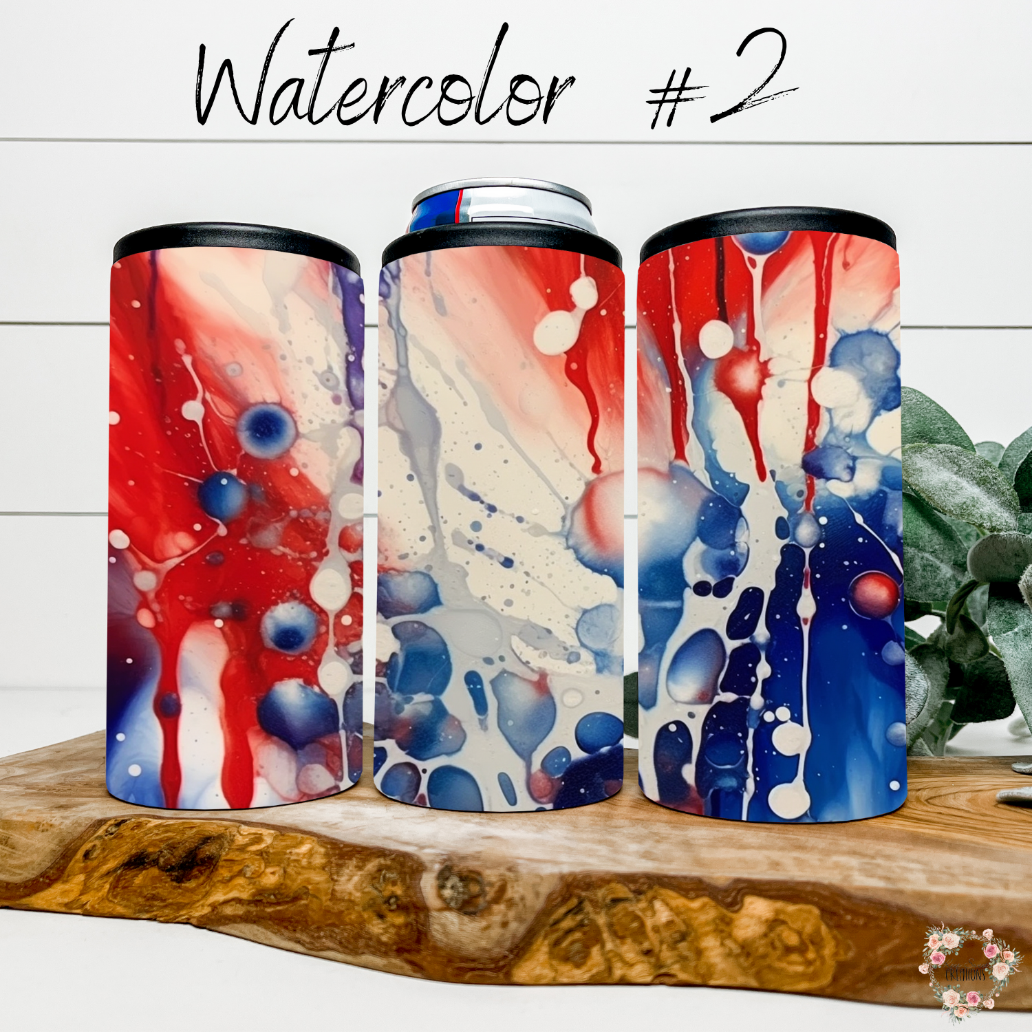 Watercolor #2 Patriotic Tumbler Collection – Artistic with a Bold Splash