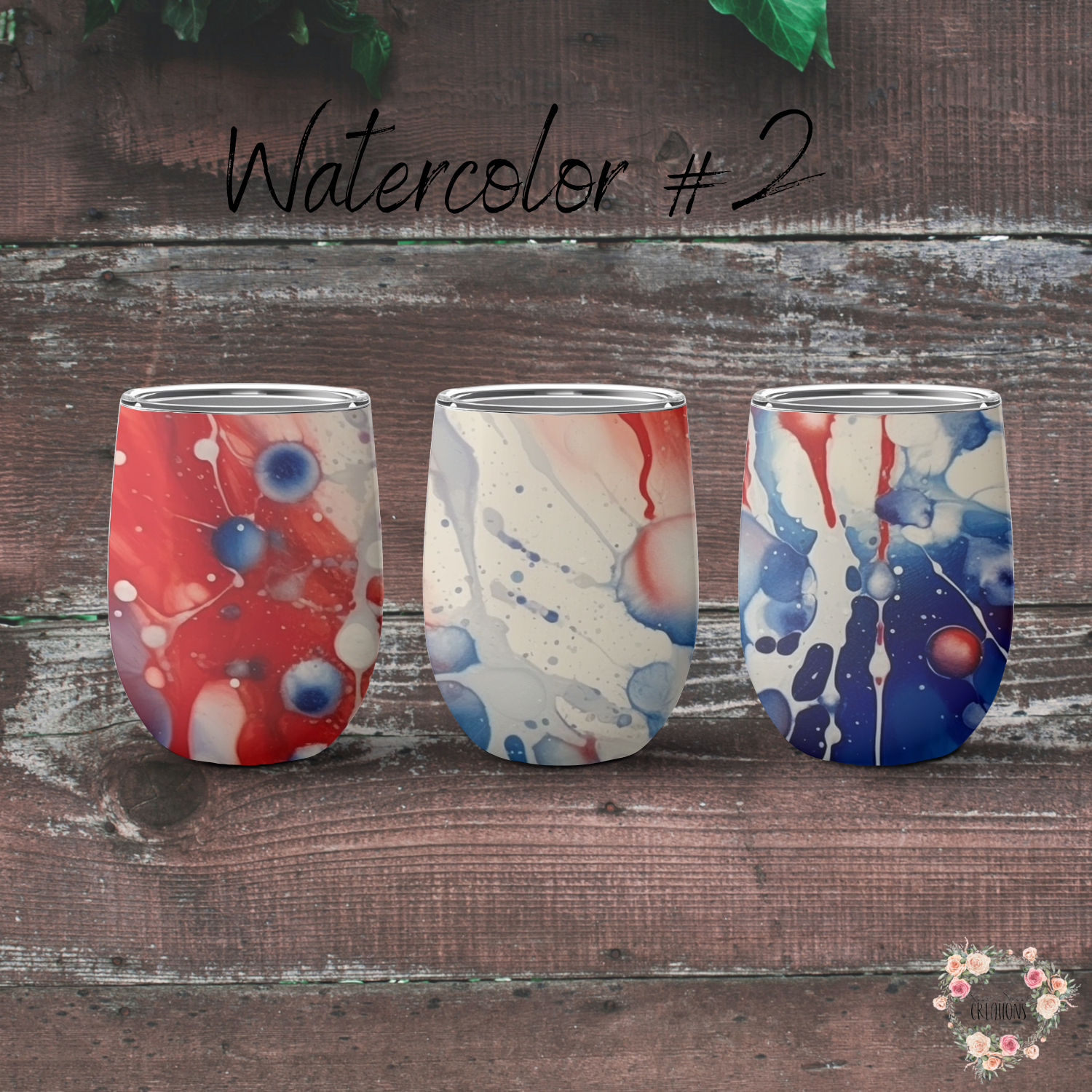 Watercolor #2 Patriotic Tumbler Collection – Artistic with a Bold Splash
