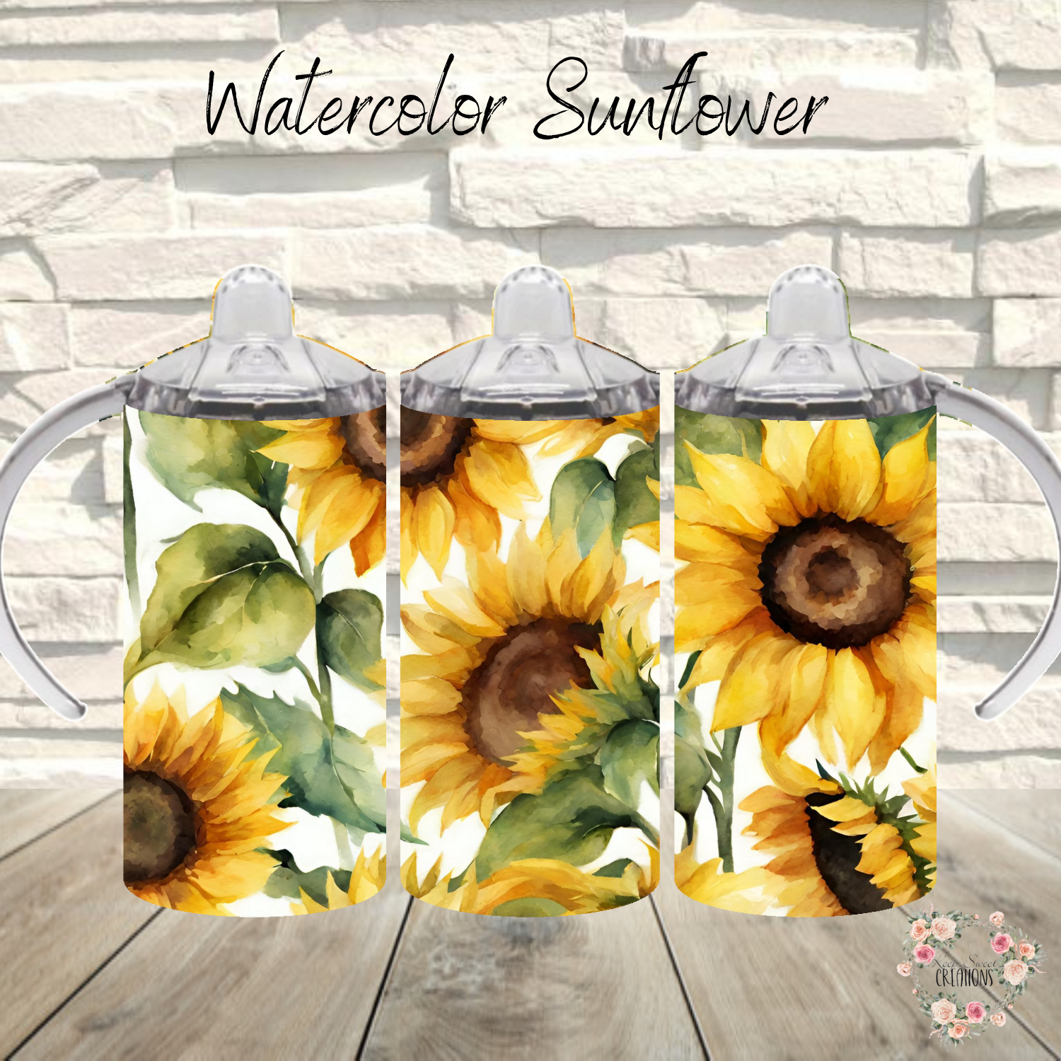 Sunflower tumbler – rustic yellow floral drinkware