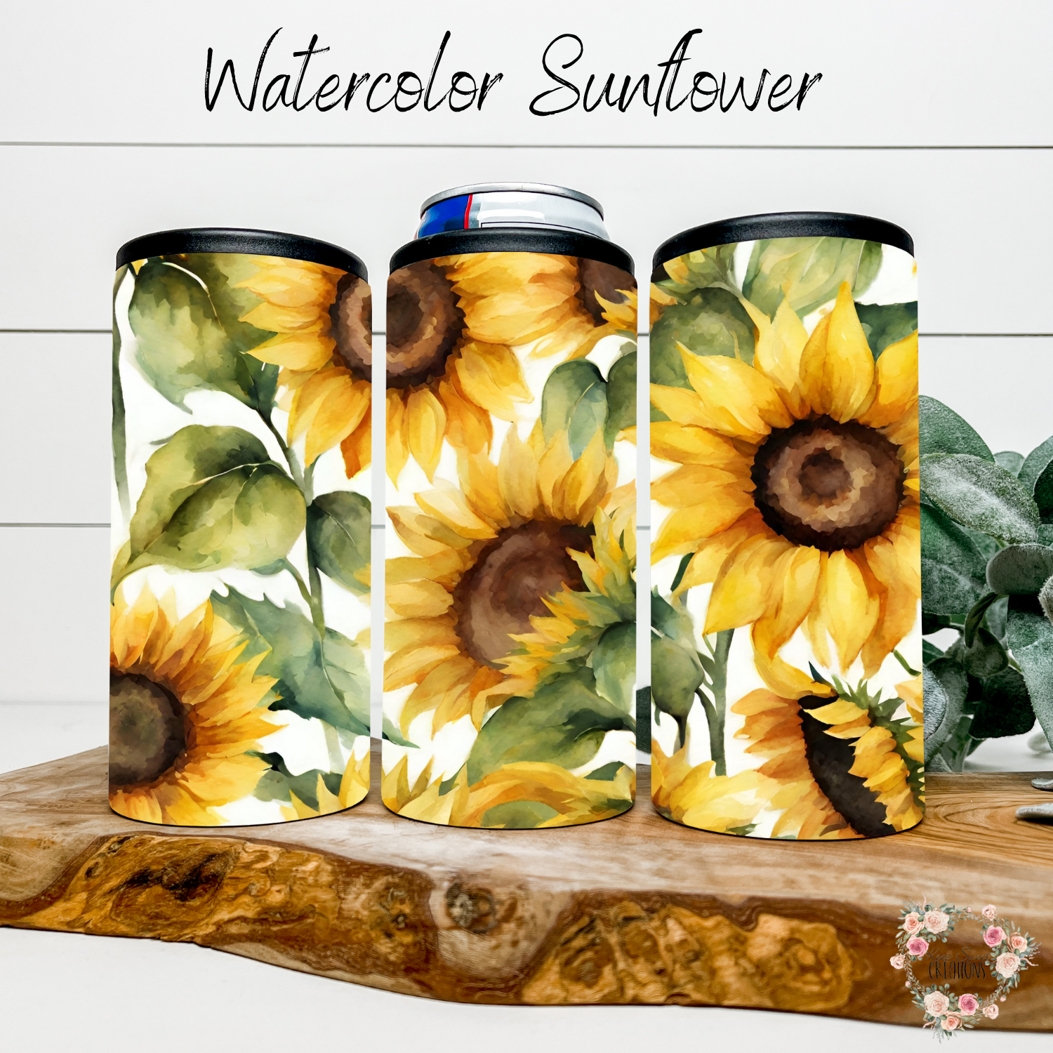 Sunflower tumbler – rustic yellow floral drinkware