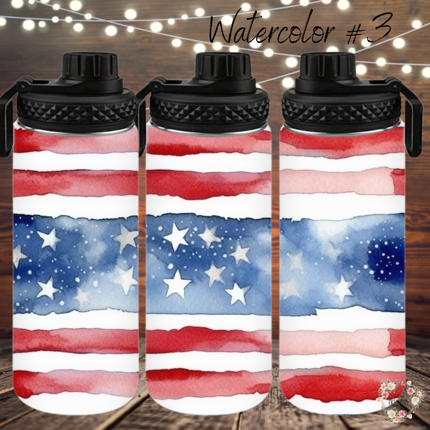 Watercolor #3 Patriotic Tumbler Collection – Rustic American Charm
