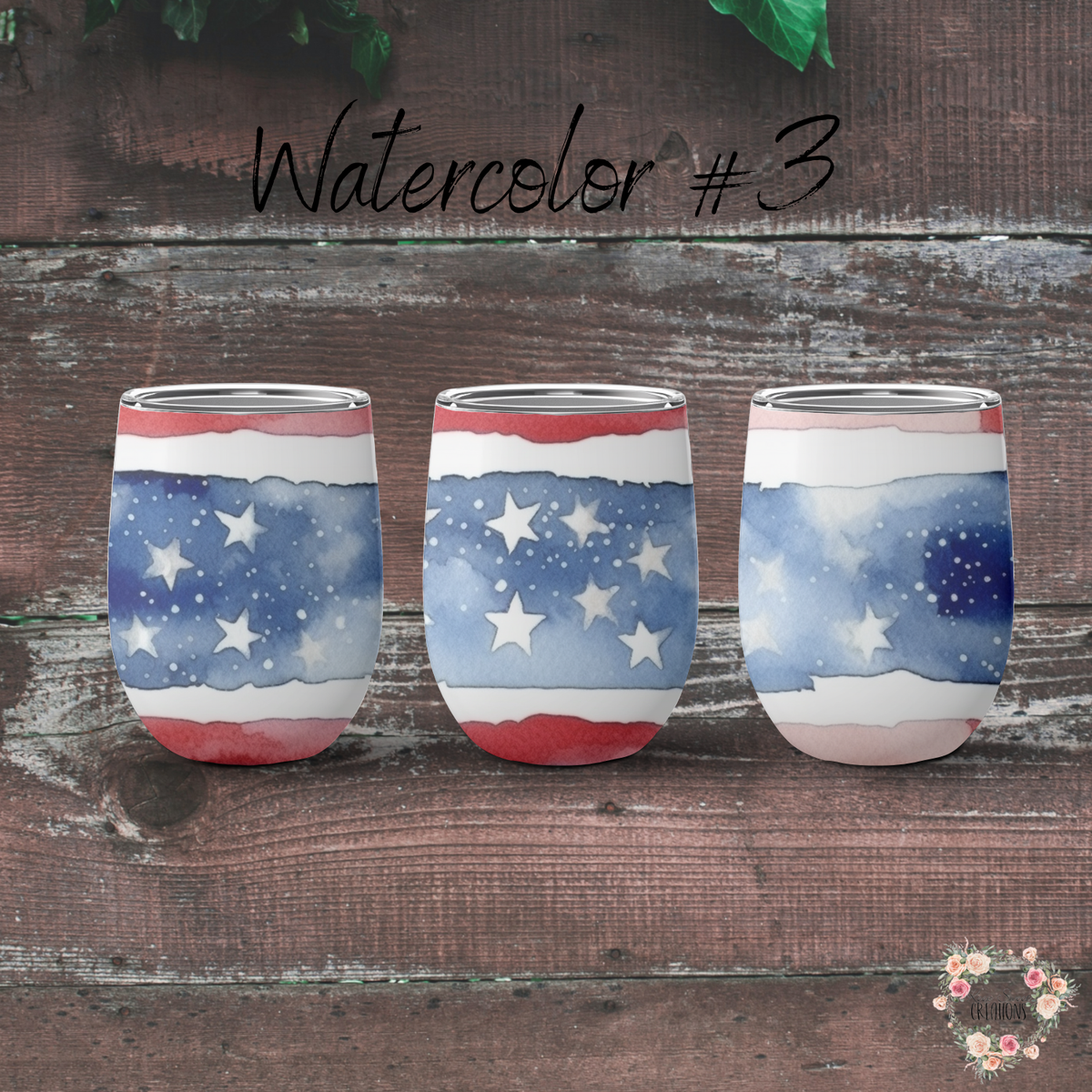 Watercolor #3 Patriotic Tumbler Collection – Rustic American Charm
