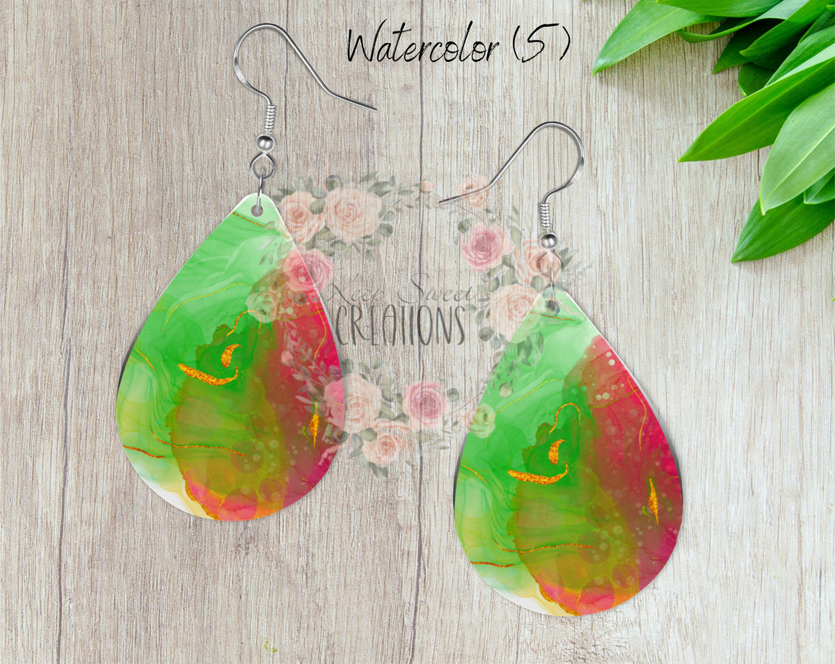 Teardrop Earrings – Stylish Sublimation Dangle Jewelry (Multiple Designs)