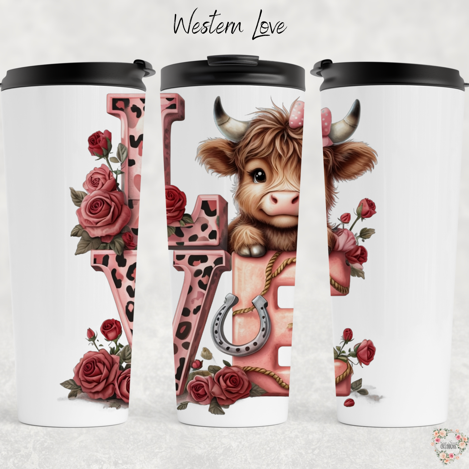 Western Love Highland Cow Tumbler