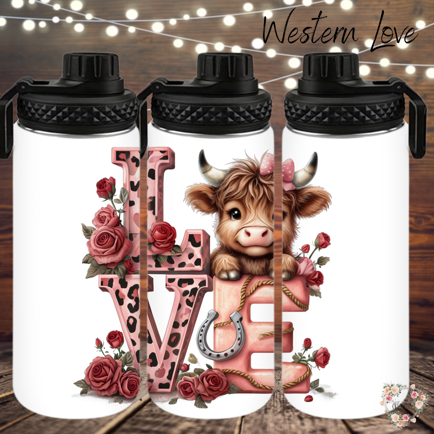 Western Love Highland Cow Tumbler