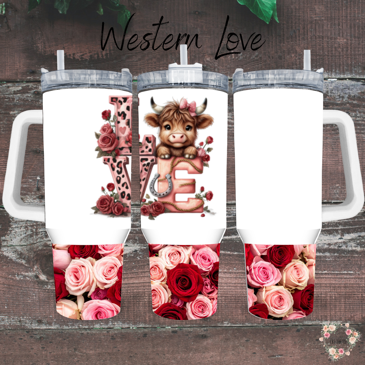 Western Love Highland Cow Tumbler