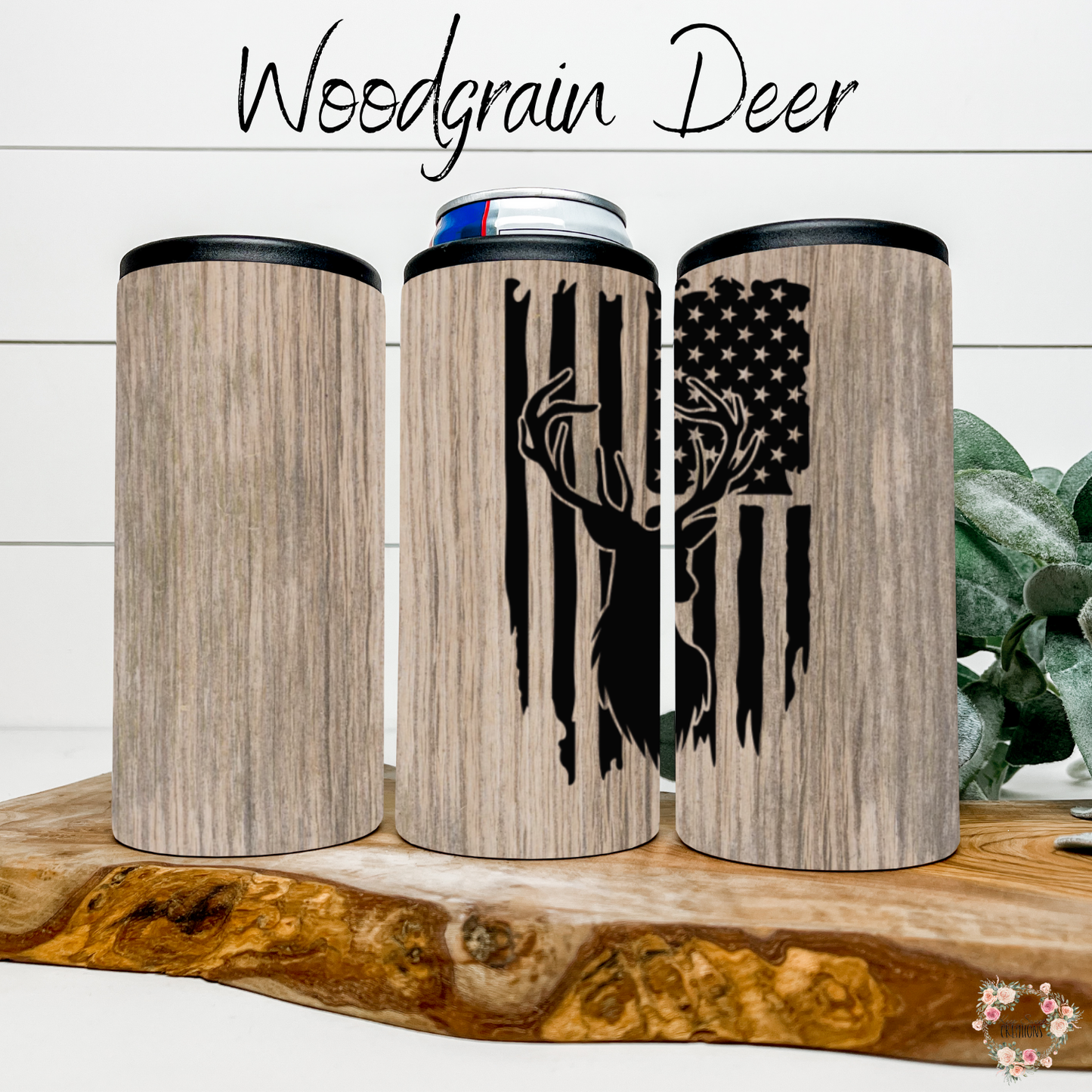 Woodgrain Deer Tumbler – Rustic Insulated Cup | Hunting & Cabin Gift