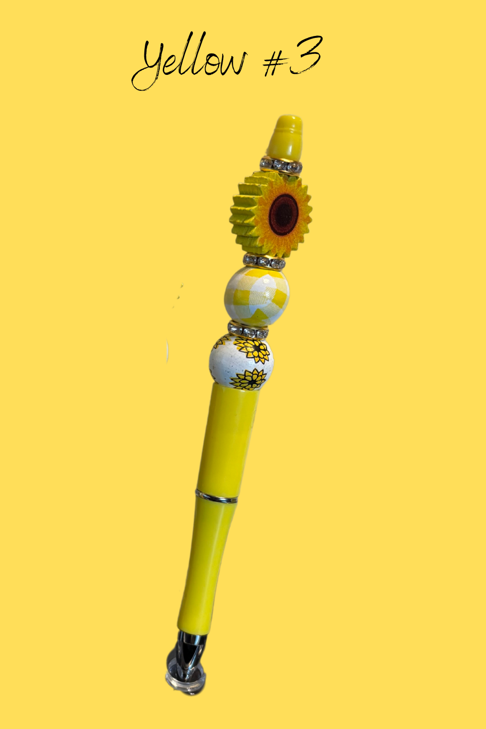 Sunflower Beaded Pens – Handcrafted Beaded Pen Gift | Cute Sunflower Stationery for Teachers, Coworkers & Flower Lovers