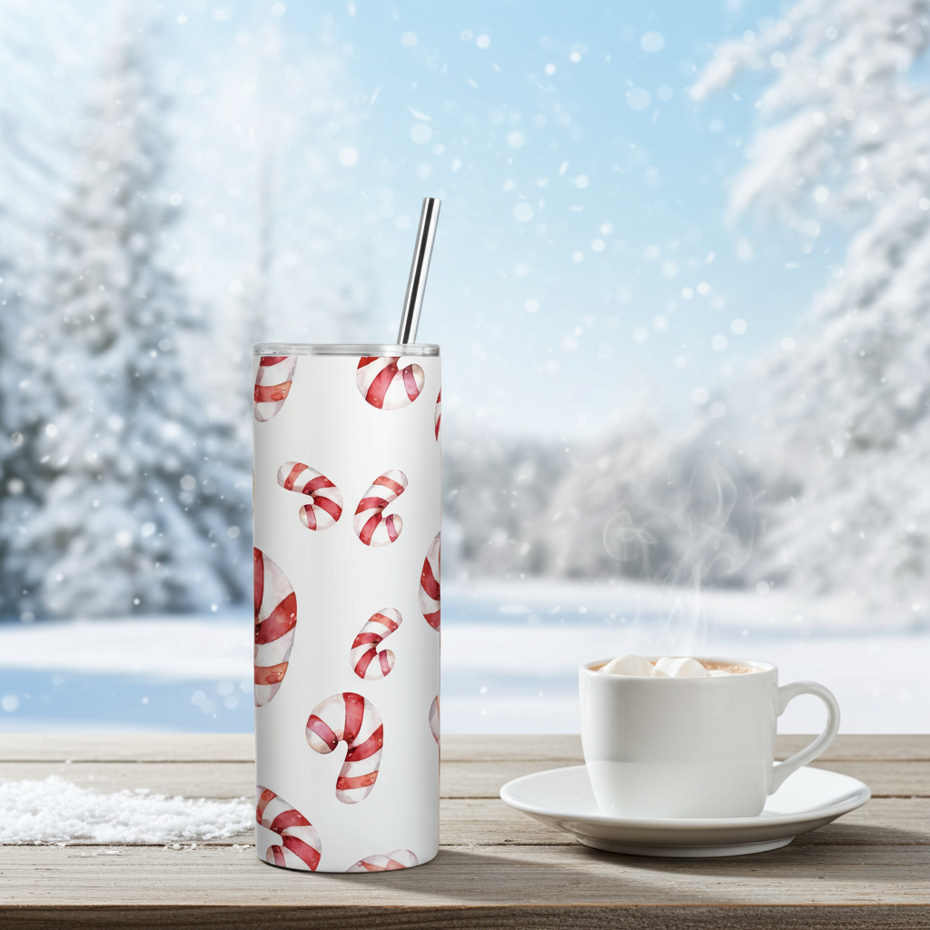 Candy Cane Christmas Tumbler & Mug | Holiday Peppermint Cup
