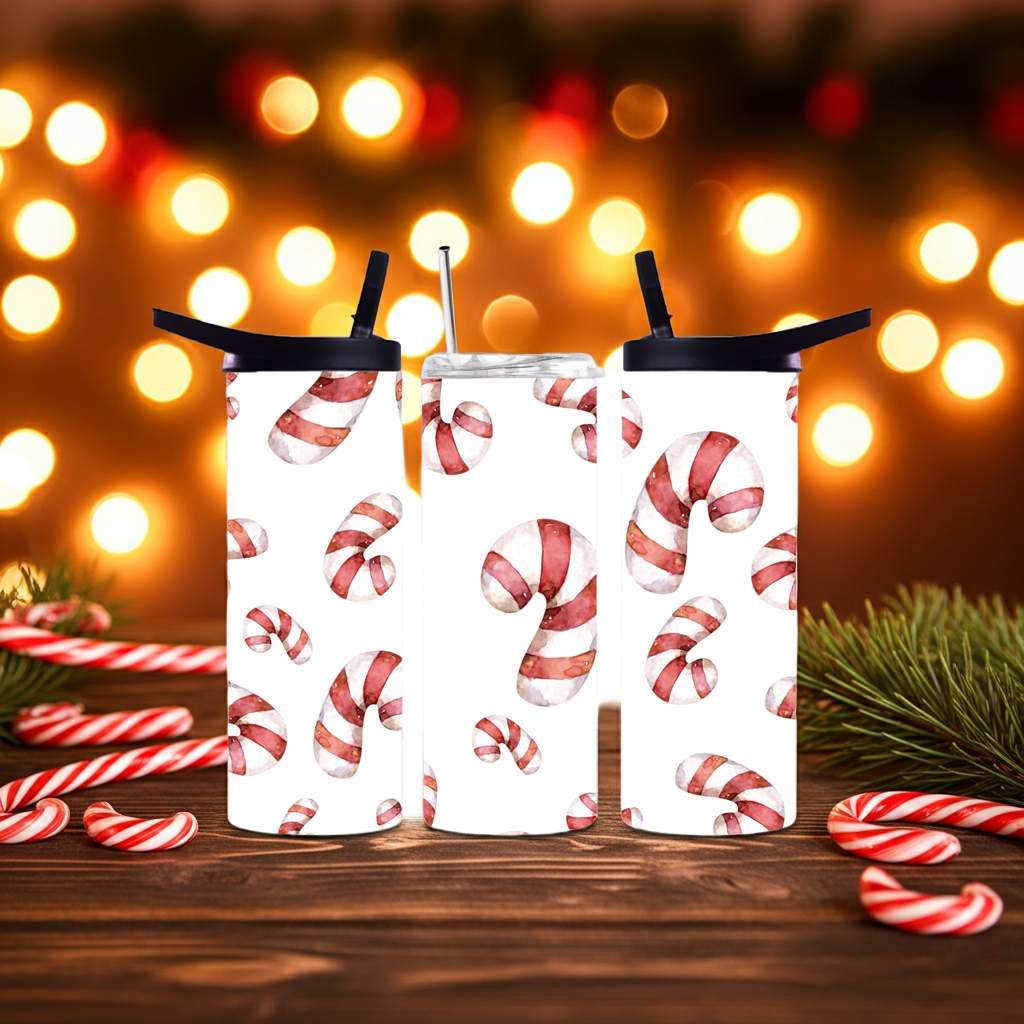 Candy Cane Christmas Tumbler & Mug | Holiday Peppermint Cup