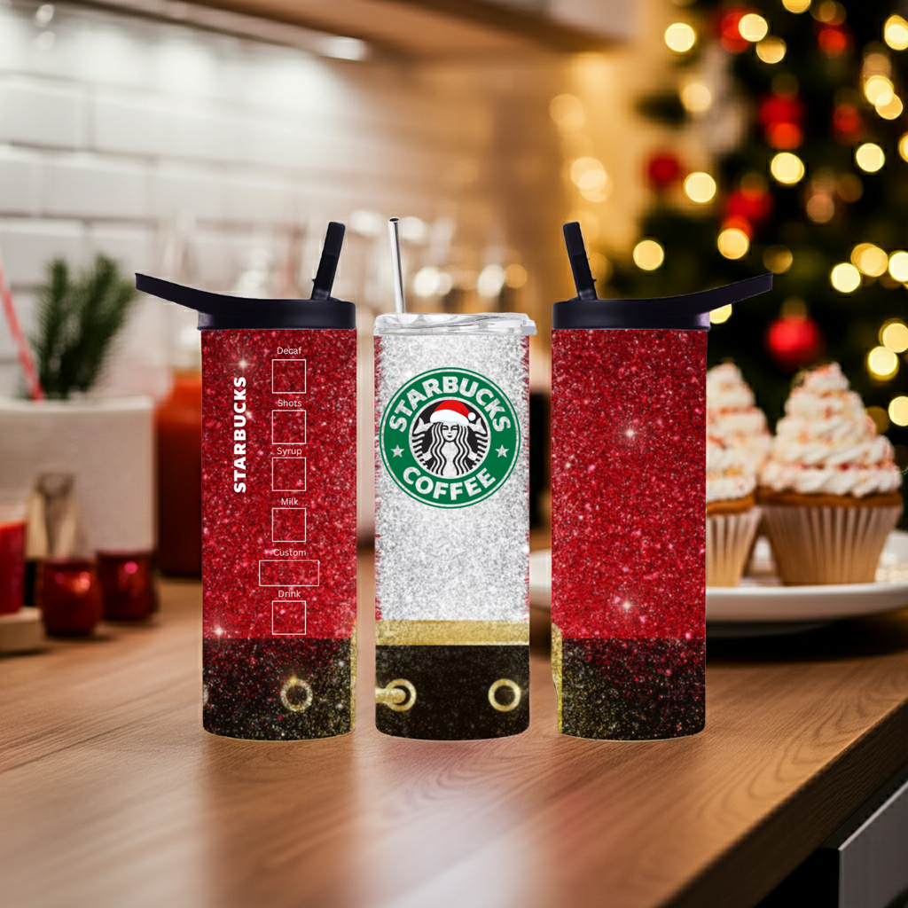 Santa’s Coffee Tumbler | Christmas Coffee Style Cup