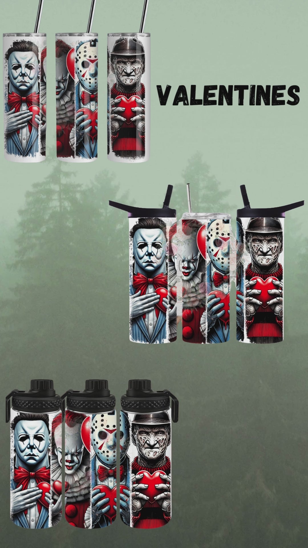 Killer Valentine Tumbler – Horror Valentine Cup | Spooky Romantic Gift for Horror Fans