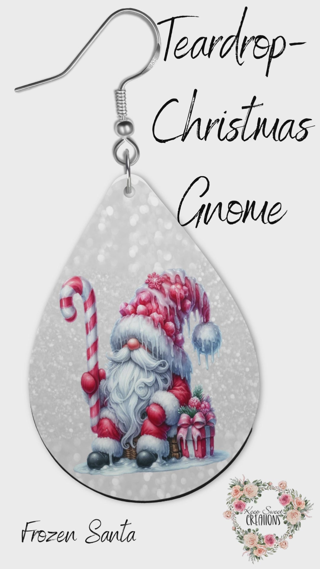 Christmas Gnome Teardrop Earrings – Whimsical Holiday Jewelry