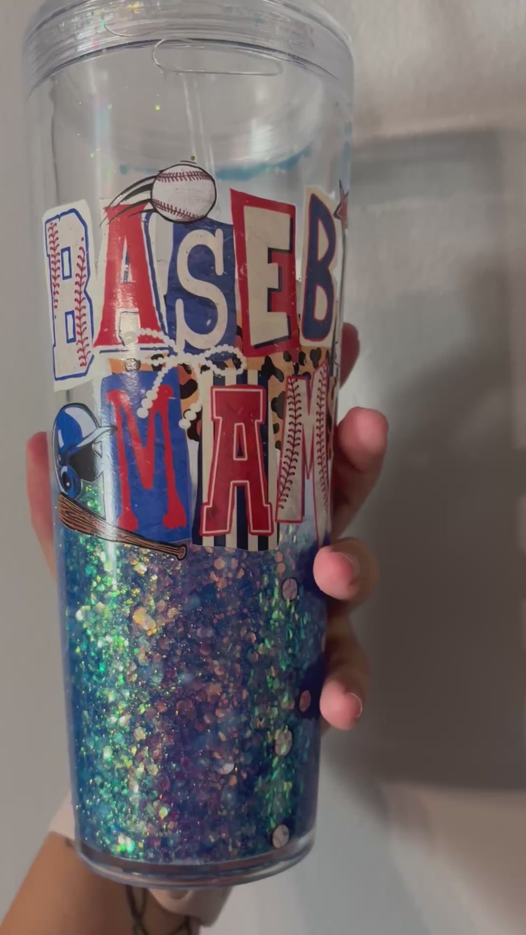 Baeball Mamma 20 oz. Snowglobe Tumbler