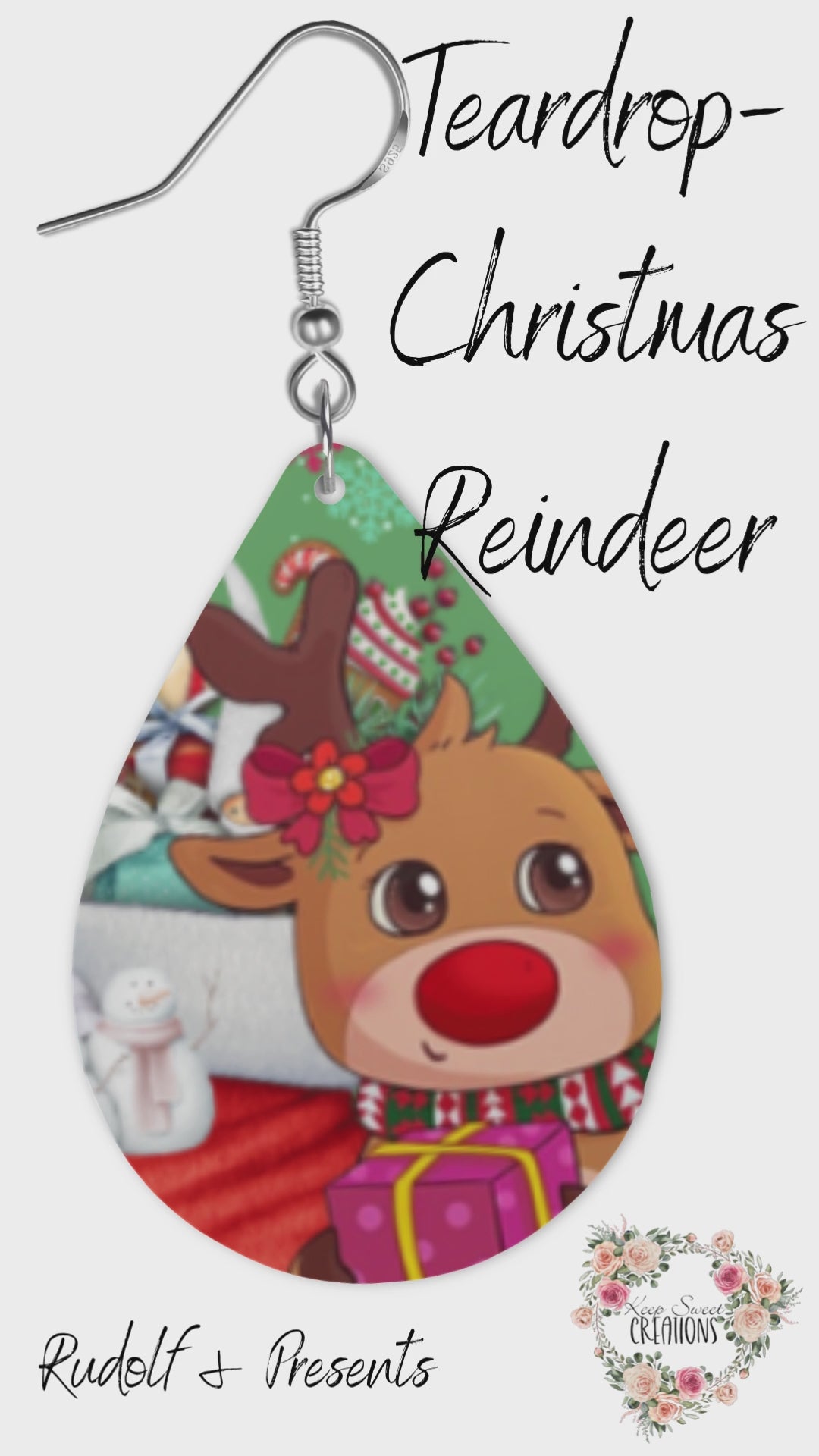 Christmas Reindeer Teardrop Earrings – Festive Holiday Jewelry