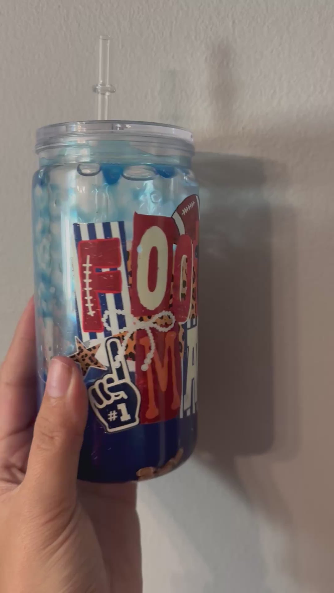 Football 15 oz. Snowglobe Tumbler