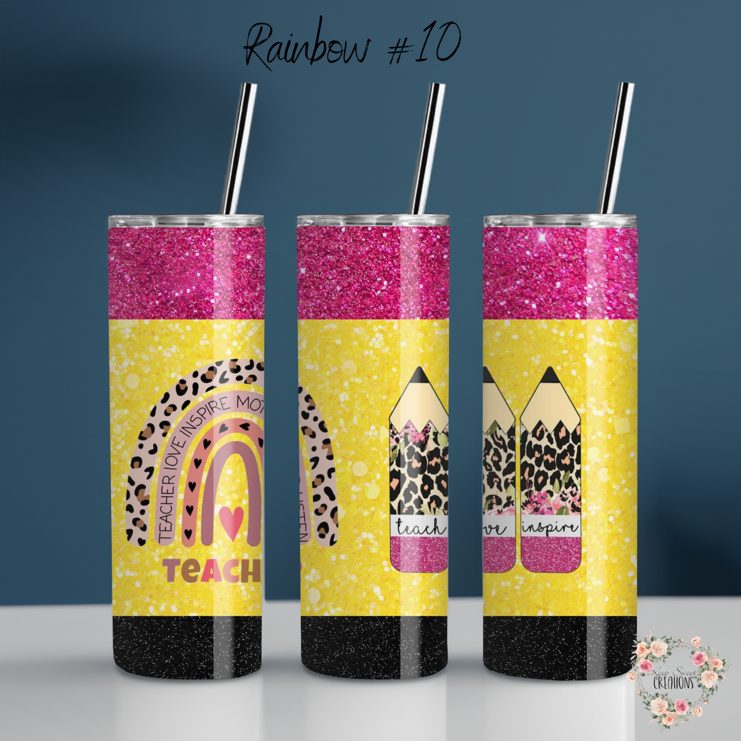 Rainbow Teacher Tumbler – Colorful Teacher Gift Collection
