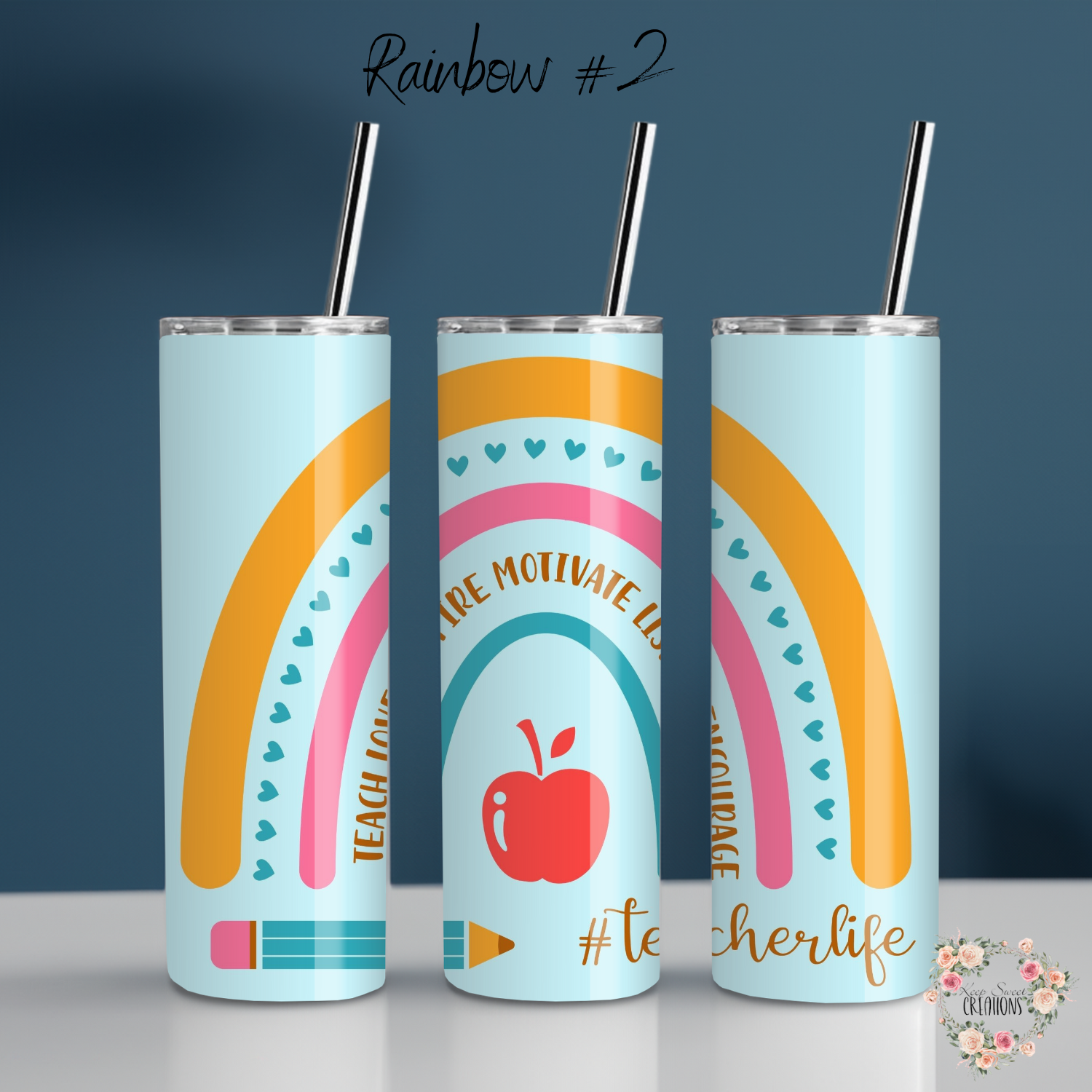 Rainbow Teacher Tumbler – Colorful Teacher Gift Collection