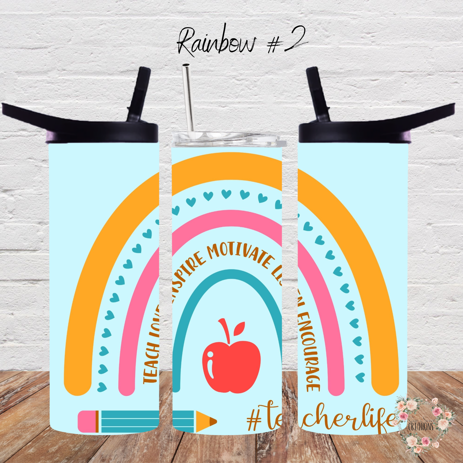 Rainbow Teacher Tumbler – Colorful Teacher Gift Collection