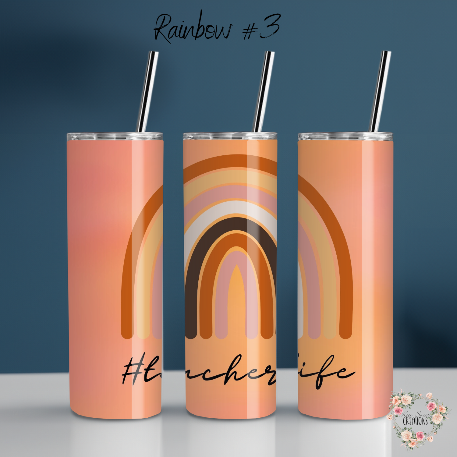 Rainbow Teacher Tumbler – Colorful Teacher Gift Collection